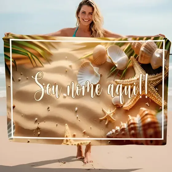 Canga De Praia Personalizada Com Nome Saída Praia
