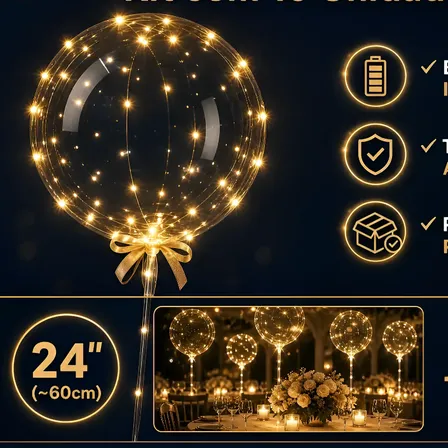 Kit 10 Balões Bobo Led 5 Metros Festa Decoração