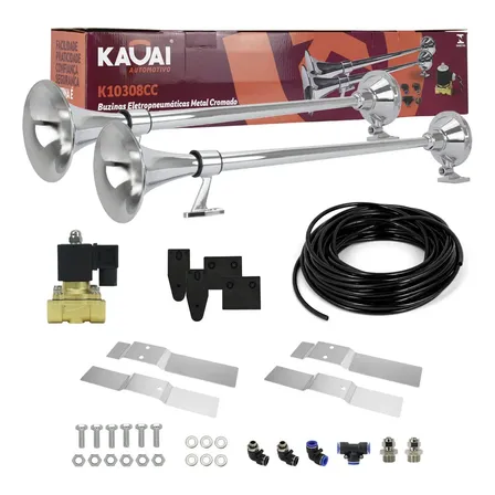 Kit Buzina Maritima 74cm 12mm 12v 24v Suporte Tubo Completo