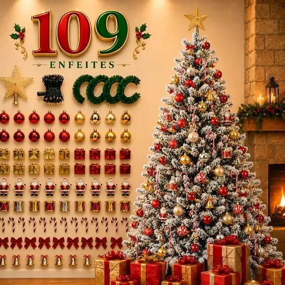 Arvore De Natal 180 Cm Natalino Decoraçao Galhos Completa