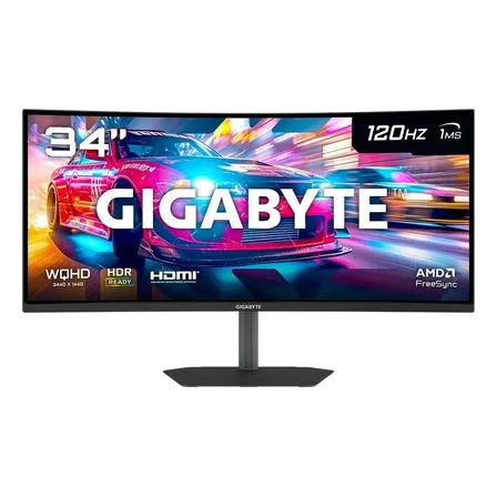 Monitor Gamer Curvo Gigabyte Gs34wqca 34 Wqhd 120hz 1ms Va