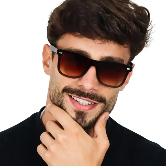 Óculos De Sol Masculino Quadrado Original Verão Proteção Uv