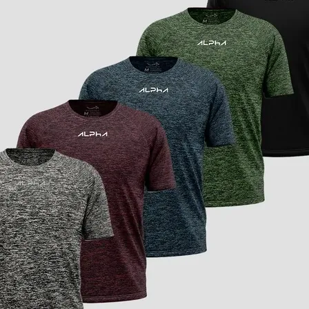 Kit 5 Camisetas New Fluid Mescla Dry Alpha Masculina