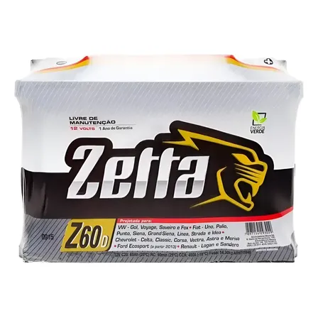 Auto Zetta 60ah Amperes Z60d S/troca Bateria Carro