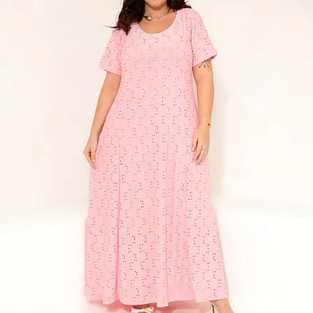 Vestido Longo Lesie Plus Size Evangélico Seroy 685
