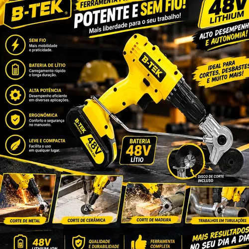 Parafusadeira Elétrica 48v 2 Baterias