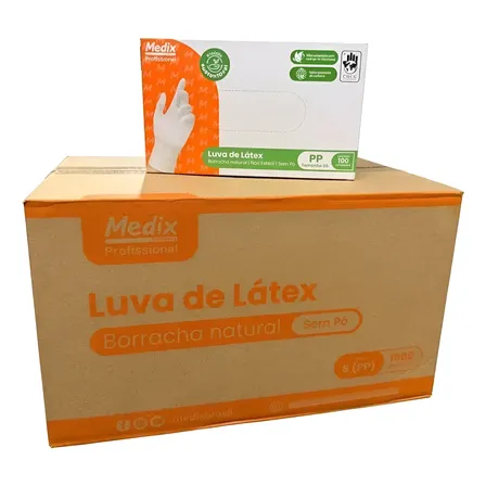 10 Caixas Luva Látex Sem Pó Medix Profissional Com 100 Un