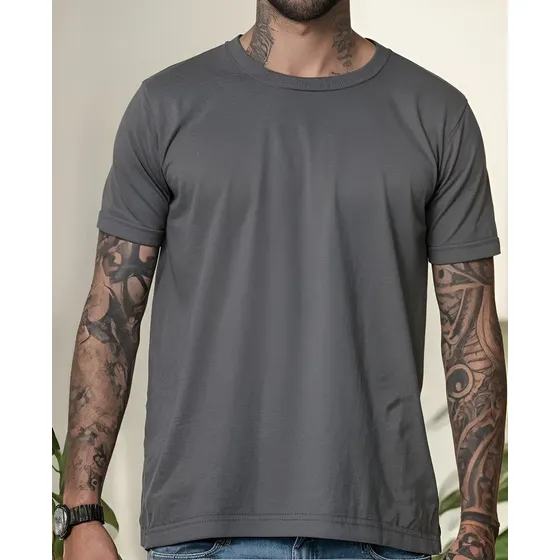 Camiseta Masculina Lisa Básica 100% Algodão Leve Confortável