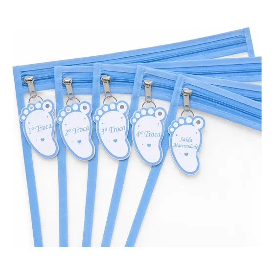 Kit 5 Saquinhos Maternidade + 5 Tag Identificação De Trocas