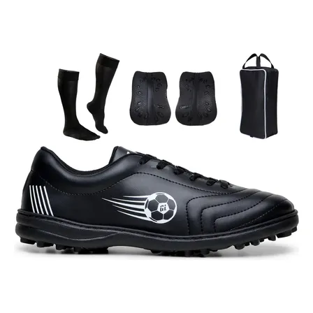 Chuteira Society Resistente Grama Sintética Masculino + Kit