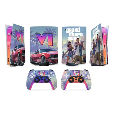 Skin Para Ps5 Adesivo Gta Vi 6 B Premium