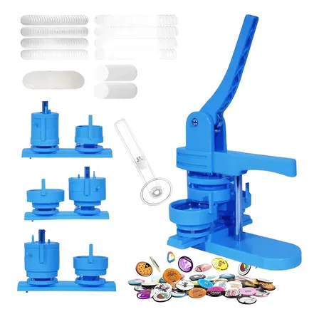 Kit 3 Máquinas De Botons 32/44/58 Mm Com 300 Unidades