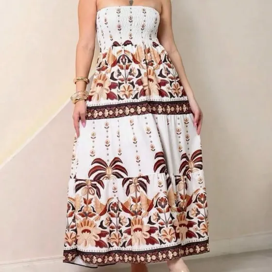 Vestido Tomara Que Caia Estampa Floral Tropical Blogueira