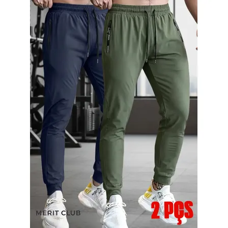 Kit 2 Calça Masculina Elastano Esportiva Fitness Slim Fit