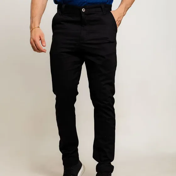 Calças Masculina Sarja Premium Bolso Embutido Sport Fino