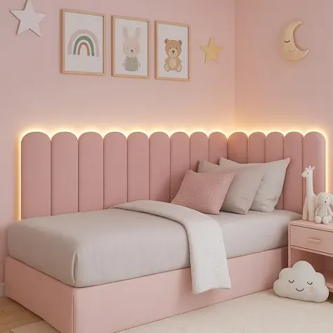 Cabeceira Modular Nuvem 15 Peças P/ Cama Infantil Em L