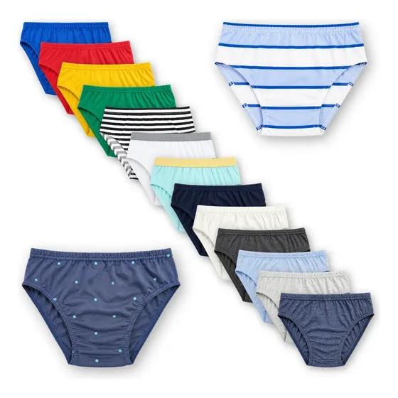 Kit 10 Cueca Slip Infantil Antialérgica 100% Algodão Premium