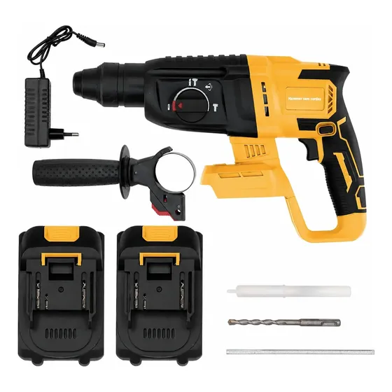 Martelete Perfurador Rompedor Rotativo Com 2 Baterias 48v