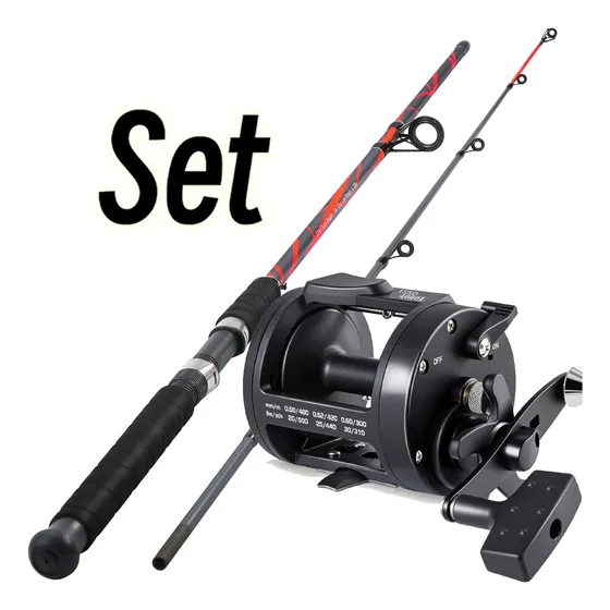 Kit De Pesca Carretilha Black + Vara 2,10 Mt 20 Kg Pesca