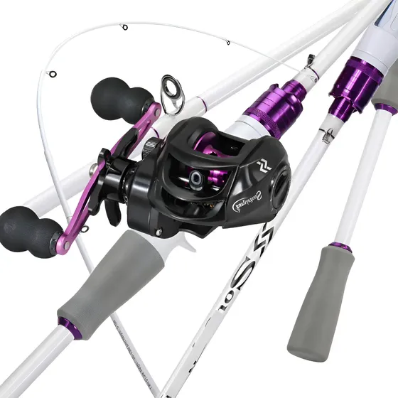 Kit 2 Carretilha 9 Rolamentos Vara Carbono P Tucunaré 1,80m
