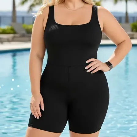 Maiô De Perninha Plus Size Feminino Moda Praia Hidroginástic