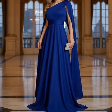 Vestido Nula Manga Capas Longo C/fenda Festa Casamento