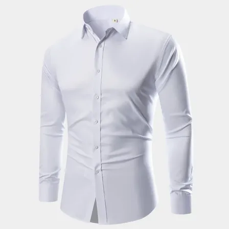 Camisa Social Manga Longa Slim Fit Masculina Fibra De Bambu