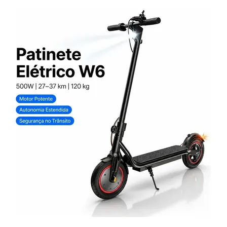 Patinete Elétrico 500w Até 37km Carga Máxima 120kg Dobrável