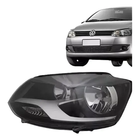 Farol Vw Fox E Crossfox 2011 2012 Máscara Negra Foco Duplo