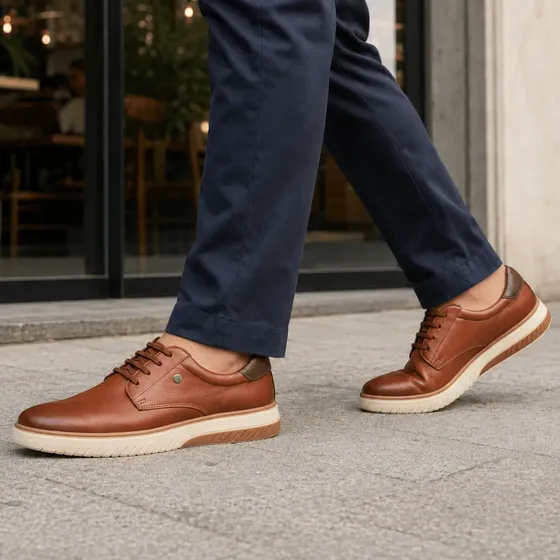 Sapato Masculino Casual Sola Branca Calce Fácil Elástico