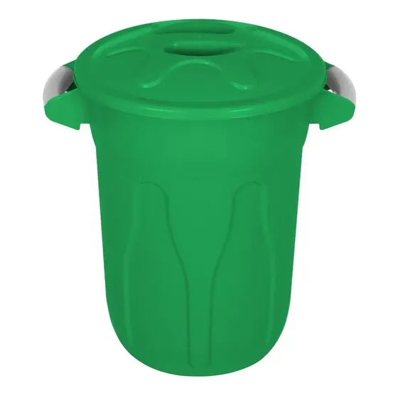 04 Balde Plástico Com Tampa - 40 Litros - Frete Grátis