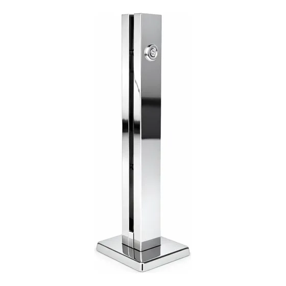 Kit 6 Colunas Torre Inox 30cm Guarda Corpo Vidro 1 Furo