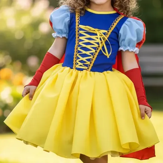 Fantasia Princesa Branca De Neve Party Light Infantil Curta