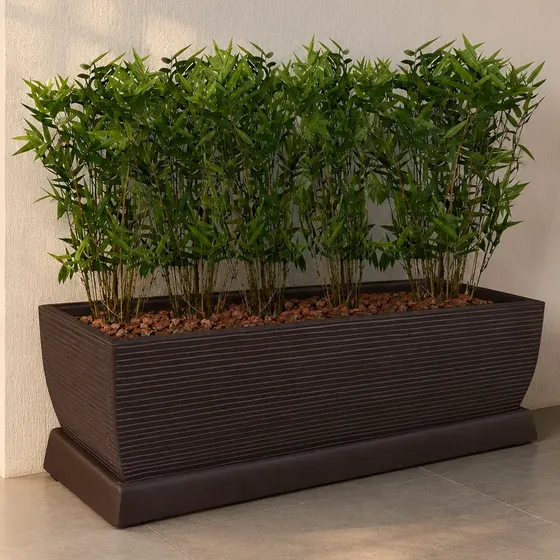 Vaso De Planta Jardineira Floreira Decorativa 80x30 + Prato