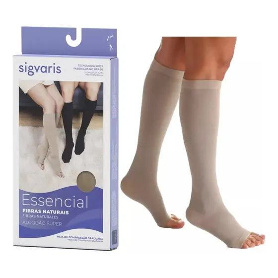 Meia Sigvaris Algodão Super 3/4 Média Compressão 20-30mmhg