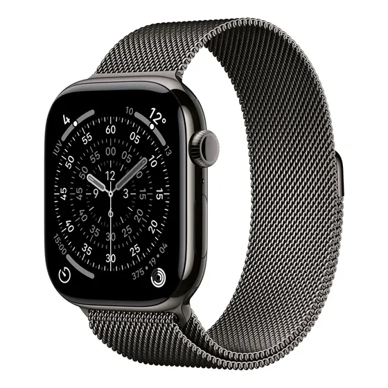 Apple Watch Series 11 GPS + Cellular - Caixa ardósia de titânio – 46 mm - Pulseira ardósia estilo milanês – M/G - Distribuidor Autorizado