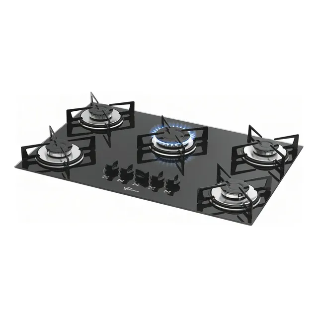Cooktop a Gás Fischer 5 Bocas Mesa Vidro Bivolt