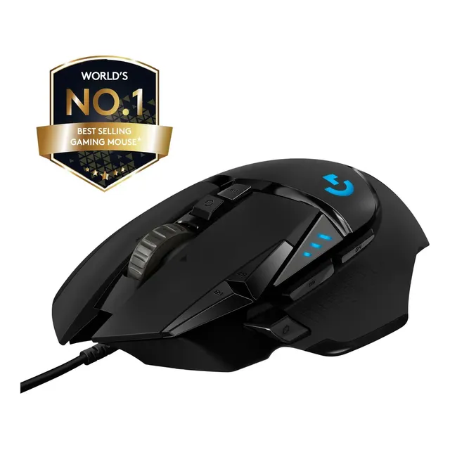Mouse Gamer Com Fio Logitech G502 Hero, RGB Lightsync, 11 Botões Programáveis, Sensor Hero 25k, Ajustes De Peso, Preto