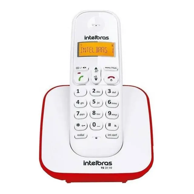 Telefone Sem Fio Digital Ts 3110 Vermelho Intelbras 127/220v