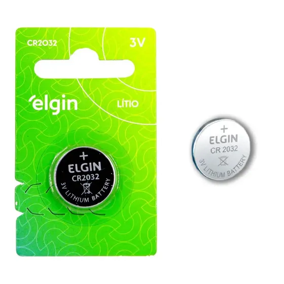 Pilha Elgin Litio CR2032 botão 1 unidade