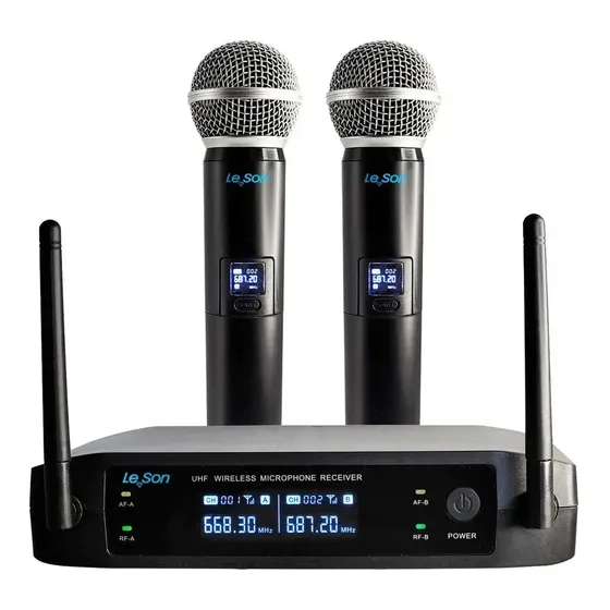 Microfone Sem Fio Dinâmico Le Son LS902 PRO UHF 660-690MHz