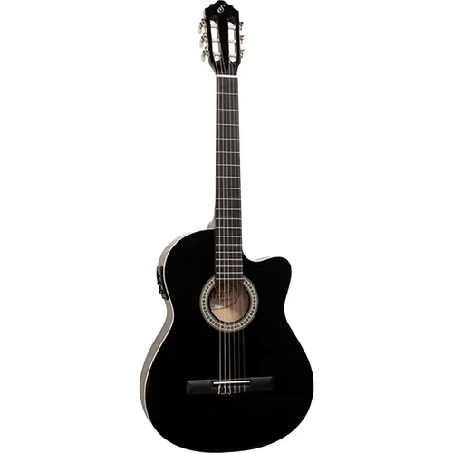 Violão Eletroacústico Giannini Start Nf-14 Ceq Para Destros Preta Bordo Escurecido Verniz Brilhante