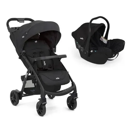 Carrinho De Bebê Com Bebê Conforto Muze E Juva - Joie Cor Preto Coal Chassi Preto