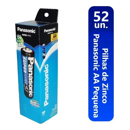 Pilha Comum Panasonic Aa - Tubo C/52 Unidades