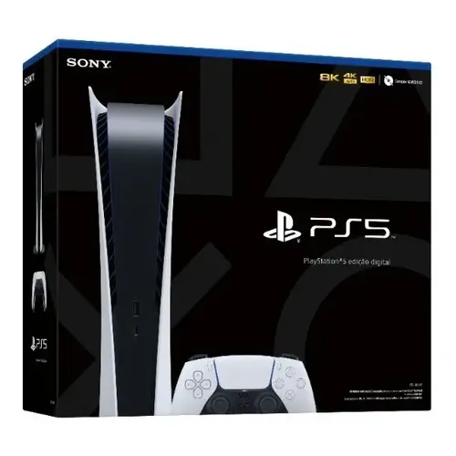 Sony PlayStation 5 Digital Edition 825GB Branco E Preto