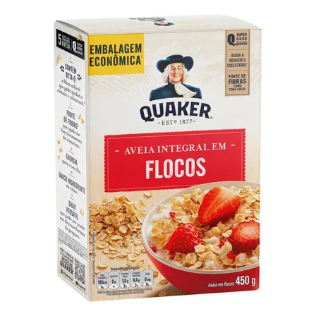 Aveia Em Flocos Regulares Caixa 450g Quaker