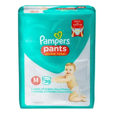 Fraldas Pampers Ajuste Total Pants M 20 Unidades