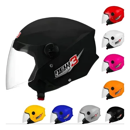 Capacete Moto Aberto Pro Tork New Liberty Three Preto Fosco Tamanho 56 Desenho Solid Viseira Cristal Lisa Brilhante 55/56