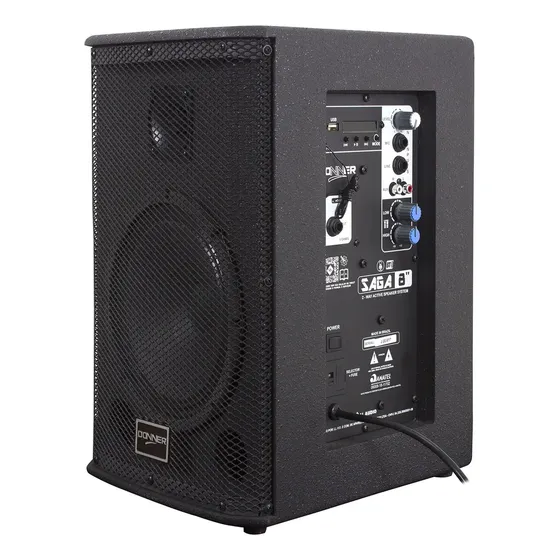 Caixa Ativa Monitor Igreja Bar Show Donner Saga 8 Ativa Bluetooth Preto 127/220v