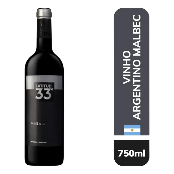 Vinho tinto seco argentino Latitude 33º Malbec 750ml